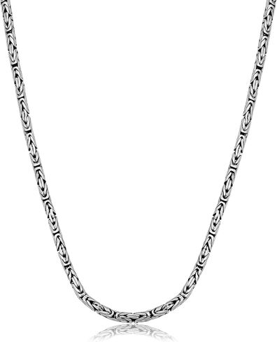 قلادة سلسلة بالي من الفضة الإسترلينية المؤكسدة من Kooljewelry 2.6 مم (16، 18، 20، 22، 24 أو 30 بوصة) in Kuwait