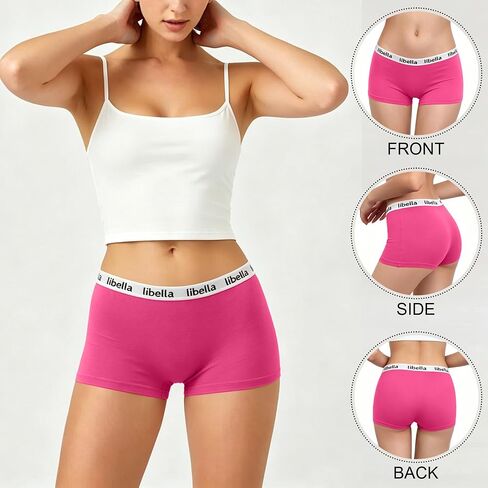 Uizuooy Womens Cotton Boyshort Underwear Full Coverage Soft Boxer Briefs 6 Pack S-XL in Saudi Arabia