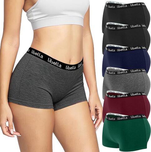 Uizuooy Womens Cotton Boyshort Underwear Full Coverage Soft Boxer Briefs 6 Pack S-XL in Saudi Arabia
