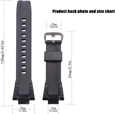 WRISTARMOR Resin Watchband Compatible with Caiso G-Steel GST-B400 GSTB400 Mens Watch strap Sport Waterproof Replacement Bracelet in Saudi Arabia