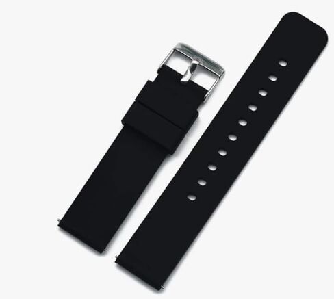 SBWC 16mm Black Rubber Silicon Watch strap 16mm Black Rubber Watch Strap For Men And Women With Steel Buckle in Kuwait