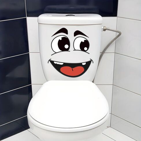 4-Pack Cartoon Face Stickers - Removable Self-Adhesive Decals for Trash Cans, Walls, Fridge & Smooth Surfaces, Fun Decor to Cover Ugly Spots in Kuwait