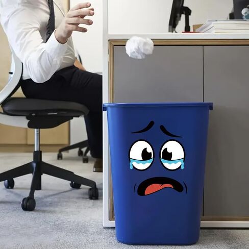 4-Pack Cartoon Face Stickers - Removable Self-Adhesive Decals for Trash Cans, Walls, Fridge & Smooth Surfaces, Fun Decor to Cover Ugly Spots in Kuwait