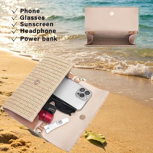 Straw Clutch Purse Shoulder Crossbody Bag Envelope Purse Raffia Handbag for Summer Beach Travel 2026 Trendy in Kuwait