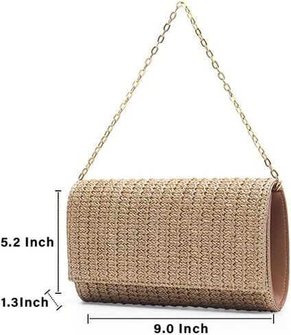 Straw Clutch Purse Shoulder Crossbody Bag Envelope Purse Raffia Handbag for Summer Beach Travel 2026 Trendy in Kuwait