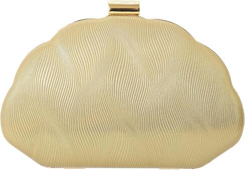 محفظة Oweisong Shell Clutch للنساء رسمية ذهبية لحفلات الزفاف وحفلات الزفاف وحقيبة يد مسائية مع سلسلة in Kuwait