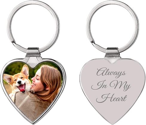 Personalized Full Color Photo Printing Heart Picture Custom Text Laser Engraved Love Note Dog Tag Pendant Keychain in Kuwait