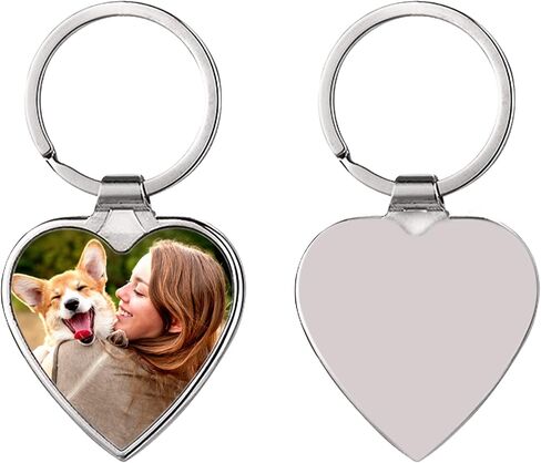 Personalized Full Color Photo Printing Heart Picture Custom Text Laser Engraved Love Note Dog Tag Pendant Keychain in Kuwait