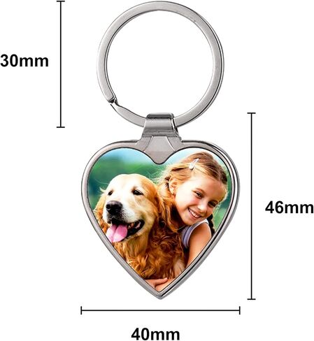Personalized Full Color Photo Printing Heart Picture Custom Text Laser Engraved Love Note Dog Tag Pendant Keychain in Kuwait