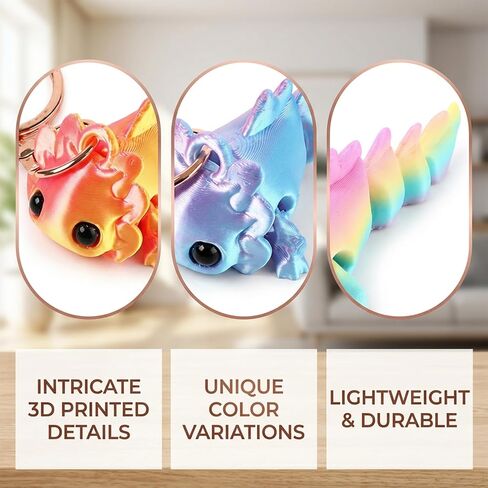 4-Piece 3.3inch 3D Axolotl Collection, Whimsical Animal Keychain Set, 3D Printed Axolotl Keychain,PLA Material 3D Printed Keychain in Saudi Arabia
