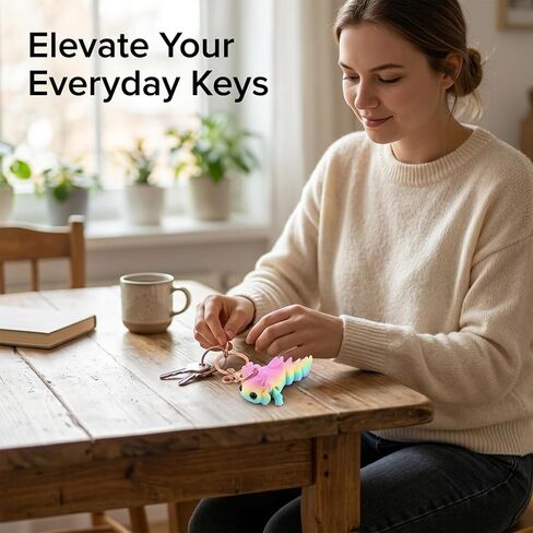 4-Piece 3.3inch 3D Axolotl Collection, Whimsical Animal Keychain Set, 3D Printed Axolotl Keychain,PLA Material 3D Printed Keychain in Saudi Arabia