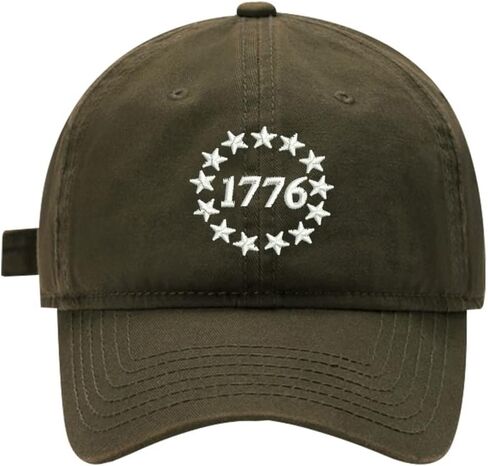 Mens Baseball Caps Embroidered US Stars 1776 Adjustable Dad Hat Washed Cotton in Kuwait