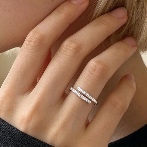 Line Ring for Women, Index Finger Ring, Adjustable Open Band, Minimalist Luxury INS Style Ring, Daily Party Jewelry in Kuwait