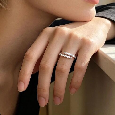 Line Ring for Women, Index Finger Ring, Adjustable Open Band, Minimalist Luxury INS Style Ring, Daily Party Jewelry in Kuwait