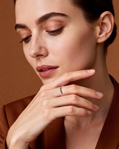 Adjustable Open Ring for Women - Sterling Silver Statement Ring with Textured Bead Design, Stackable Fashion Jewelry, Unique Adjustable Finger Ring in Saudi Arabia