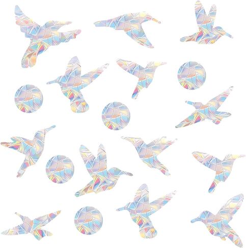 54 PCS Decorative Window Clings for Birds, Anti-Collision Stickers to Stop Bird Strikes, Hummingbird Design for Glass Doors and Windows in Saudi Arabia