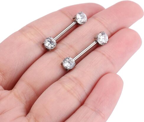 GAGABODY Pair G23 Titanium 14G Nipple Rings Internally Threaded Nipple Barbells Bridge Piercing Jewelry Straight Nipple Bar for Women Men in Saudi Arabia