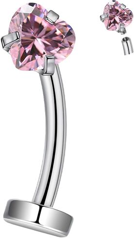 Floating Belly Button Rings 14mm Long Belly Button Rings Surgical Steel 14mm Navel Ring for Women Heart Cubic Zirconia Hypoallergenic 14G Long Bar Navel Piercing Jewelry in Saudi Arabia
