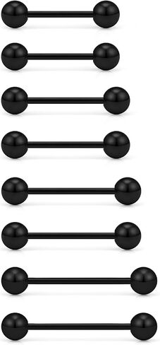 16G 14G Tongue Rings Surgical Steel Nipple Rings Externally Threaded Straight Barbell Tongue Piercing Jewelry for Women Men Bar Length 12mm/14mm/16mm/19mm in Saudi Arabia