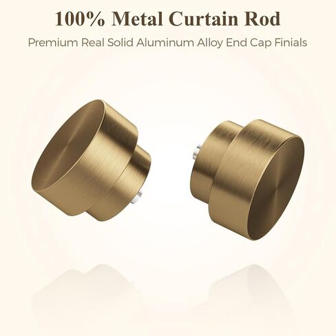 Hei!Dear Gold Curtain Rods 36 to 88 Inch, Brushed Warm Gold 1" Adjustable Heavy Duty Brass Curtain Rods for Windows,Decorative Window Treatment Rod with Solid Aluminum Finials for Living Room Bedroom in Saudi Arabia