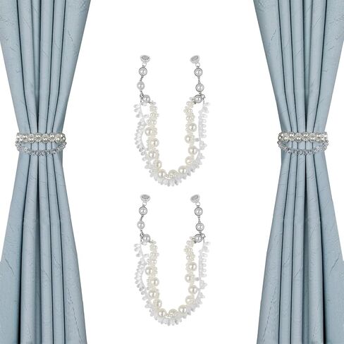 KVI Magnetic Curtain Tiebacks 2PCS Pearl for Bedroom/Living Room in Kuwait