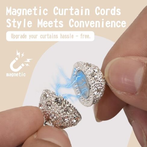 KVI Magnetic Curtain Tiebacks 2PCS Pearl for Bedroom/Living Room in Kuwait