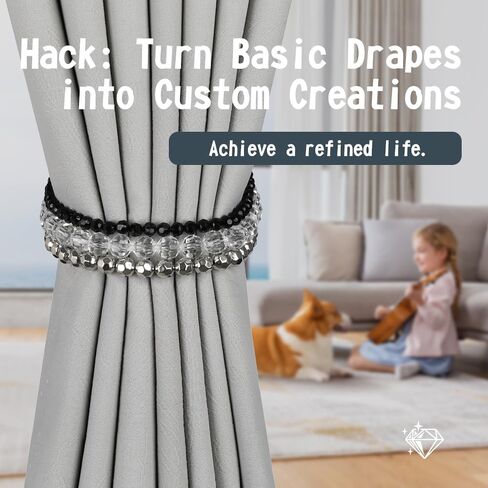 KVI Magnetic Curtain Tiebacks 2PCS Pearl for Bedroom/Living Room in Kuwait