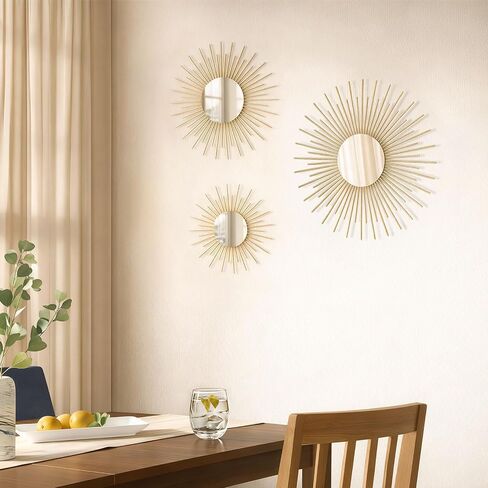 AIM & GGKK Gold Metal Wall Decor, Set of 3 Modern Metal Wall Art for Living Room, Minimalist Contemporary Gold Decor for Bedroom, Boho Accent Home Decoration in Saudi Arabia