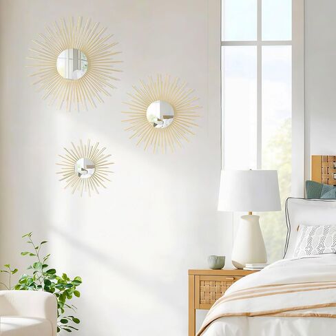 AIM & GGKK Gold Metal Wall Decor, Set of 3 Modern Metal Wall Art for Living Room, Minimalist Contemporary Gold Decor for Bedroom, Boho Accent Home Decoration in Saudi Arabia