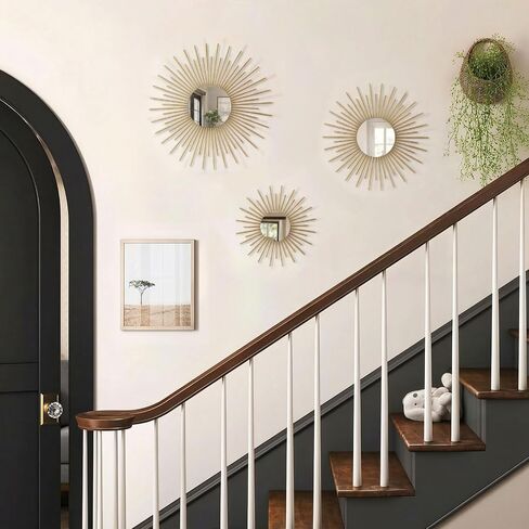 AIM & GGKK Gold Metal Wall Decor, Set of 3 Modern Metal Wall Art for Living Room, Minimalist Contemporary Gold Decor for Bedroom, Boho Accent Home Decoration in Saudi Arabia