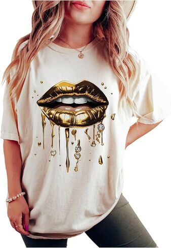 RoseSeek Women's Vintage Graphic Tees Crew Neck Short Sleeve T Shirts Y2k Streetwear Summer Tops in Saudi Arabia