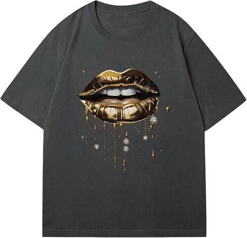 RoseSeek Women's Vintage Graphic Tees Crew Neck Short Sleeve T Shirts Y2k Streetwear Summer Tops in Saudi Arabia