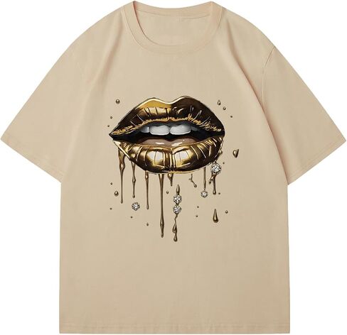 RoseSeek Women's Vintage Graphic Tees Crew Neck Short Sleeve T Shirts Y2k Streetwear Summer Tops in Saudi Arabia
