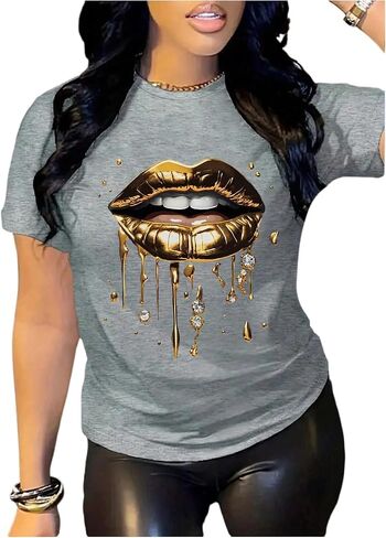 RoseSeek Women's Vintage Graphic Tees Crew Neck Short Sleeve T Shirts Y2k Streetwear Summer Tops in Saudi Arabia