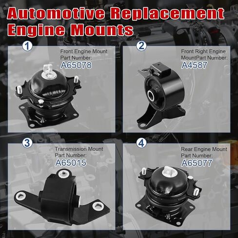 3Pcs Engine Motor Mount Compatible with Honda Fit 1.5L 2007 2008 Transmission Mount Set, Replace A4537 A4552 AM500 in Saudi Arabia