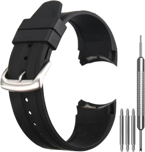 23mm Curved End Silicone Replacement Watch Strap - Compatible with Men's Eco-Drive Weekender AW1158-05L AW1150-07E AW1159-08E AW1160-01E AW1161-02E, Soft Waterproof Watch Band for Men in Saudi Arabia