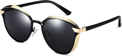 Polarized Cat Eye Sunglasses for Women, Retro Vintage Fashion Sunglasses Trendy Metal Frame Shades for Driving Travel in Saudi Arabia