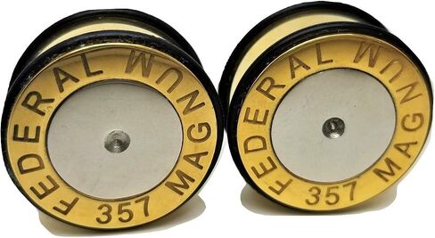 Magnum 357 Bullet Ear Plugs - Metal, Weighted Ear Gauges - 10 Sizes - Pair (2 Gauge (6mm)) in Kuwait