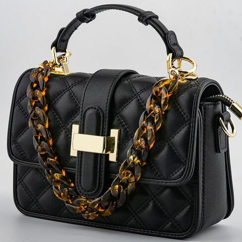 FunBoat Tortoise Shell Resin Bag Chain Charm - 15.1 Inch Decorative Purse Chain with Gold Tone Round Clasps - Short Bag Accessories for Handbags, Tote Bags and Purses in Saudi Arabia