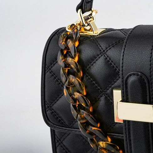 FunBoat Tortoise Shell Resin Bag Chain Charm - 15.1 Inch Decorative Purse Chain with Gold Tone Round Clasps - Short Bag Accessories for Handbags, Tote Bags and Purses in Saudi Arabia