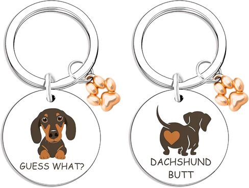 Dachshund Gifts Dog Lovers Gifts for Women Dachshund Keychain Funny Cute Weiner Dog Gift for Women Doggie Owner Gift Ideas Doggie Theme Bag Purse Charm Car Accessories in Saudi Arabia