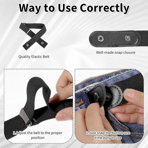 Andibro 5 Pcs No Buckle Belts for Women, Adjustable Invisible Stretch Belt for Jeans & Pants, Buckle-Free Design with Fabric Material in Kuwait