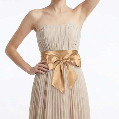 2pcs Gold Sash Belt for Dress, Gold Satin Sash Belt, Bow Belts for Women Gown Dresses Special Occasion Formal Prom Dresses 4'' Wide Double Side Women in Kuwait