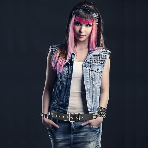 YMO Black Studded Belt, Spiked Bracelets Emo Belt Spike Bracelet Rivet Studded Bracelets Grunge Punk Accessories for Men Women in Saudi Arabia