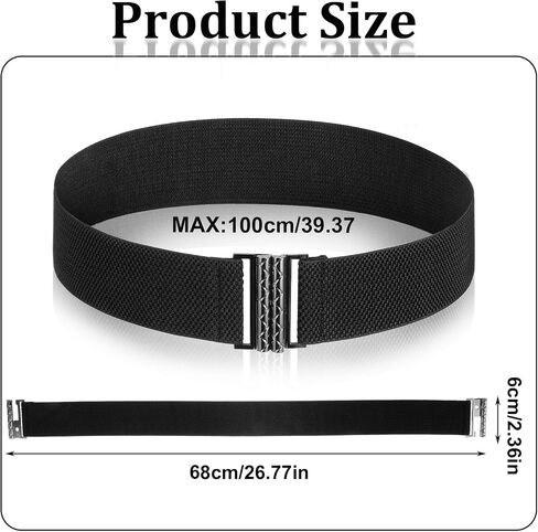 SynHHergyx Wide Stretchy Belt for Women Black Vintage Elastic Waist Belts for Dresses Adjustable Cinch Belts Muticolored Ladies Dress Buckle Belt in Kuwait