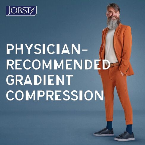 JOBST forMen Compression Socks 20-30 mmHg Knee High, with SoftFit Band, Closed Toe, Black, X-Large in Kuwait