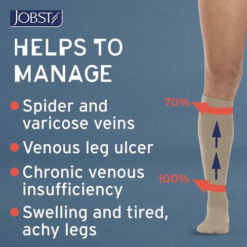 JOBST forMen Compression Socks 20-30 mmHg Knee High, with SoftFit Band, Closed Toe, Black, X-Large in Kuwait