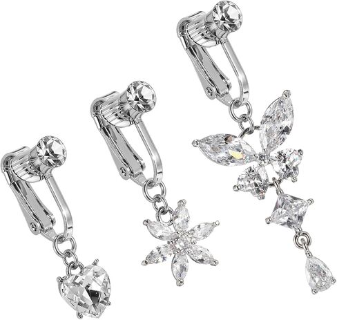 ElevateTech 3 Pcs Fake Belly Piercing Fake Belly Rings Bellys Button Rings Clip-On for Women Earrings Non Piercing in Kuwait