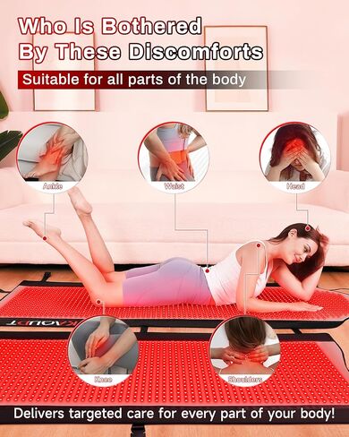 2026 Medical-Grade Full Body Red Light Therapy Mat for Pain Relief, 72"x33" FSA&HSA Eligible 2600 LEDs 660&850nm Infrared Light Blanket, 3 Modes, 5 Intensity Levels, Timer for Home Wellness in Saudi Arabia