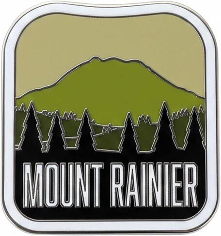 Vagabond Heart Mount Ranier Pin - Hard Enamel Lapel Badge Washington NPS Souvenir - Metal Travel Mount Rainier National Park Pin for Backpack Jacket Hat - NPS Collectible for Travelers Men Women - 1.25" Inch Rubber Clutch Back in Kuwait